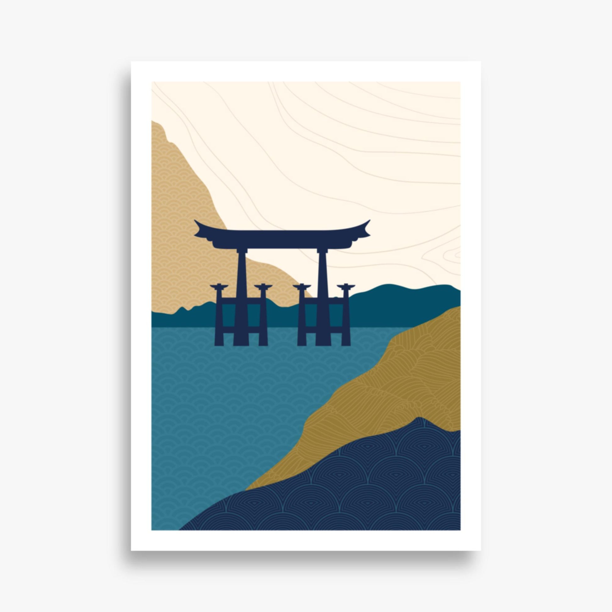 Modern illustration: Torii Gate in the Water 50x70 cm Poster