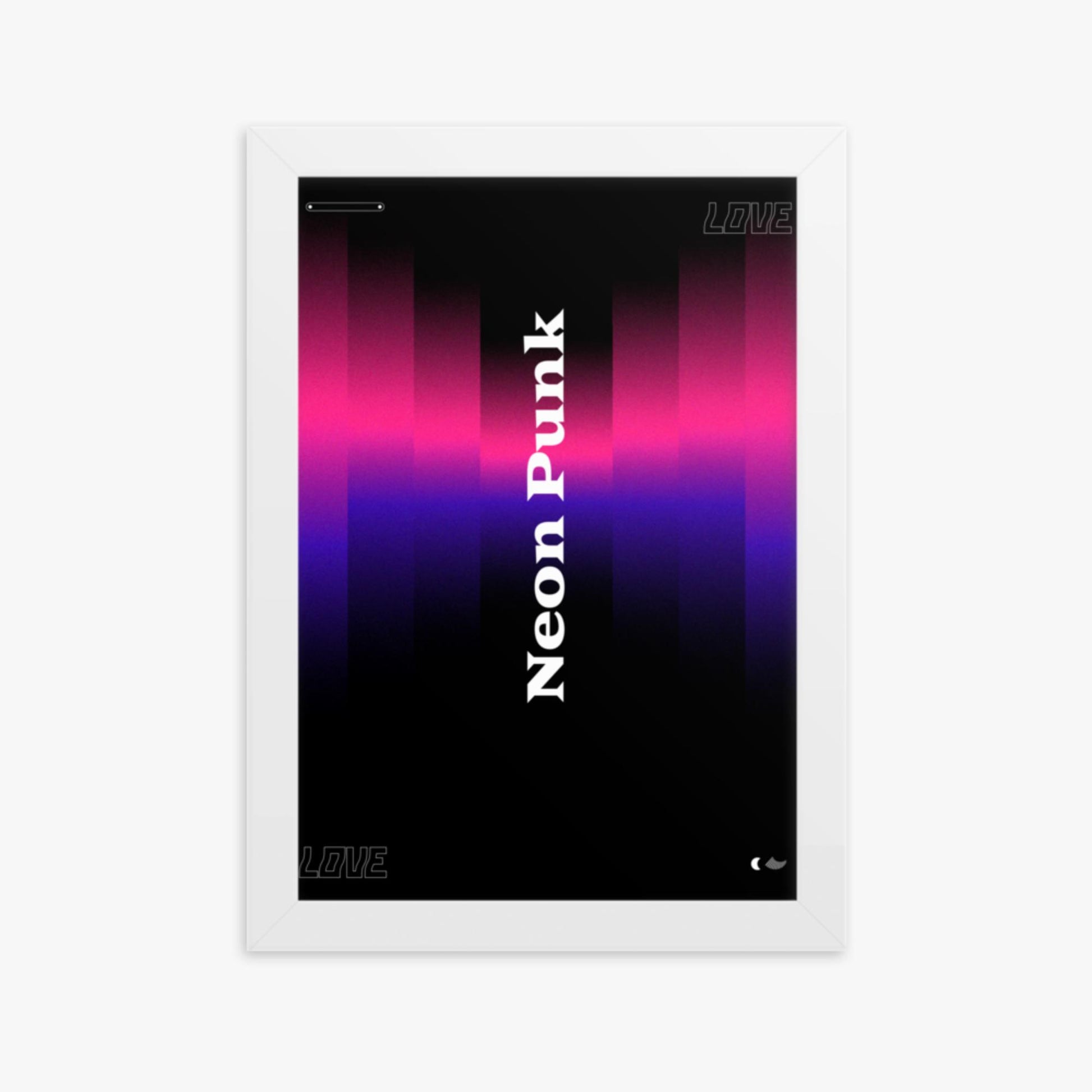 Modern illustration: VerticalNeon 21x30 cm Poster With White Frame Frame