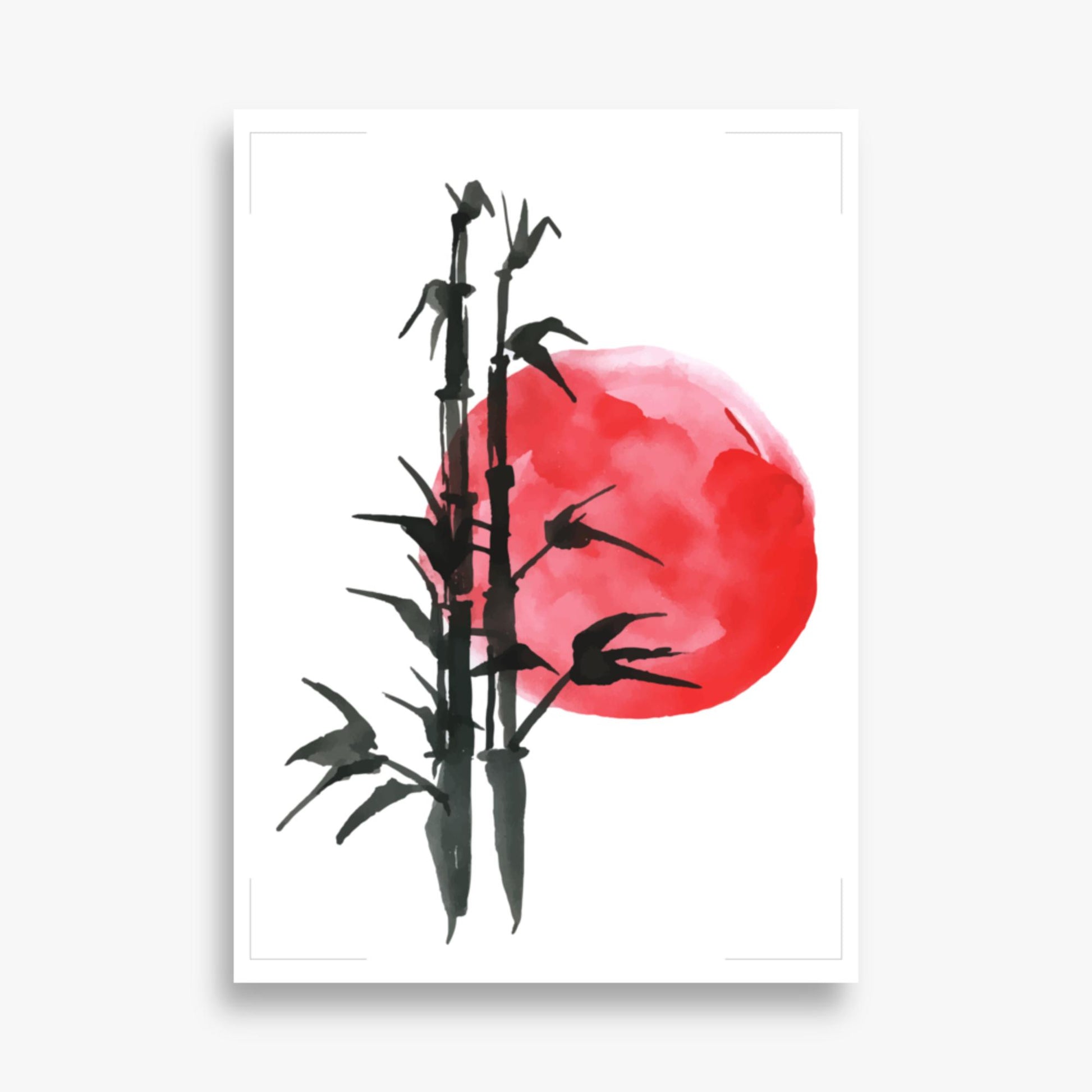 Modern illustration: Bamboo at Sunset 50x70 cm Poster