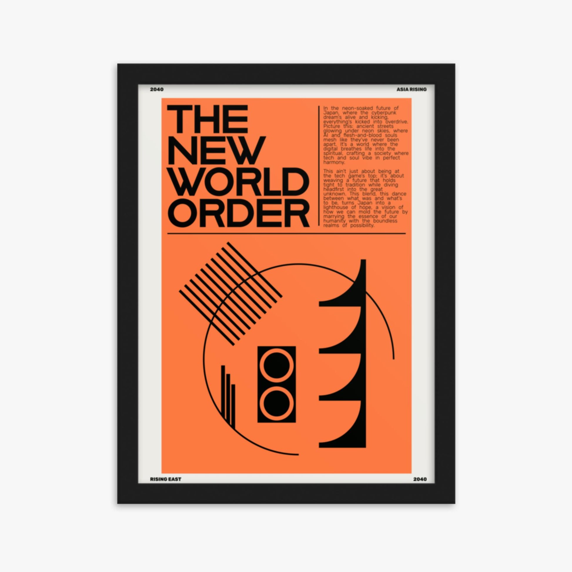 Modern illustration: The New World Order 30x40 cm Poster With Black Frame Frame