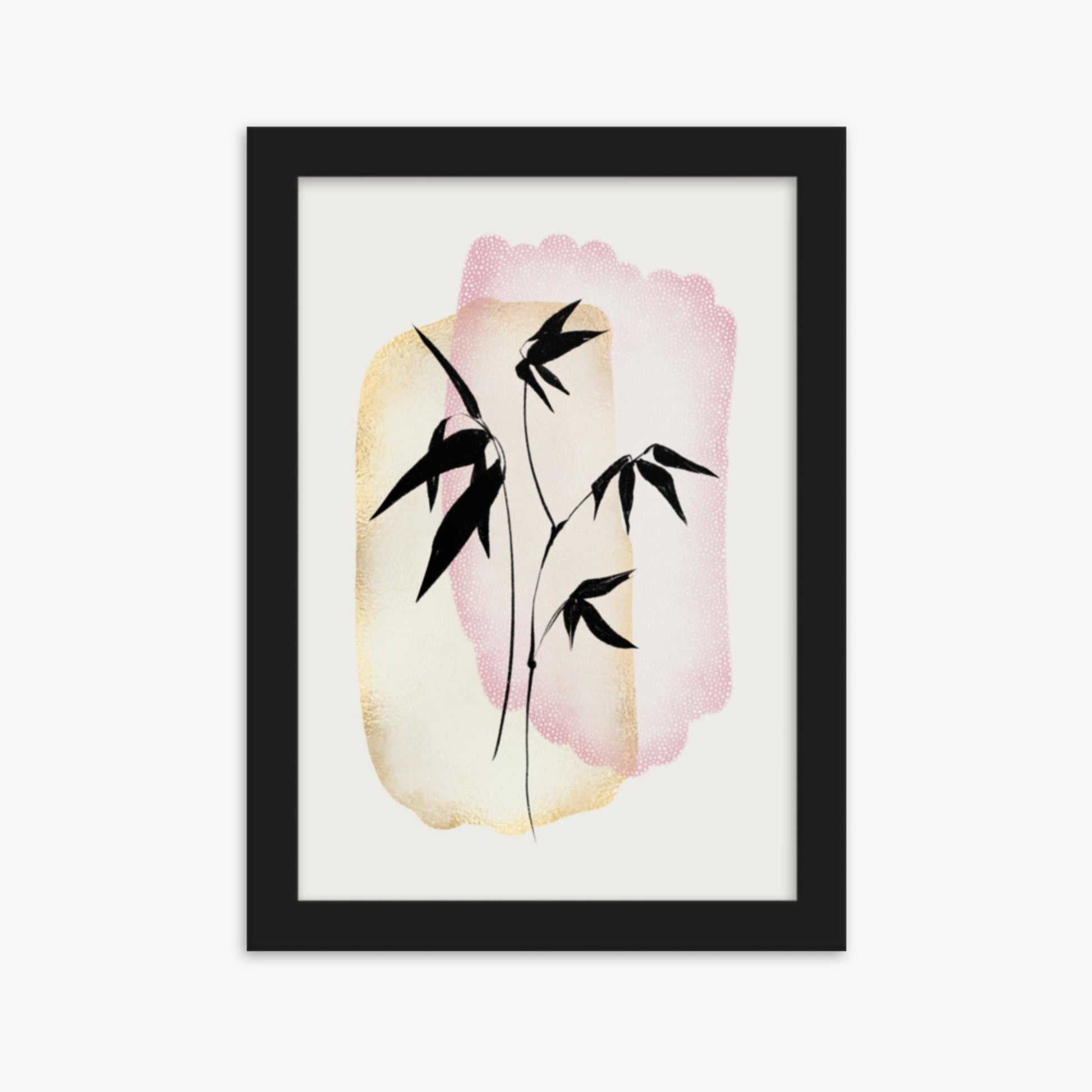 Modern illustration: Orange and Pink 21x30 cm Poster With Black Frame Frame