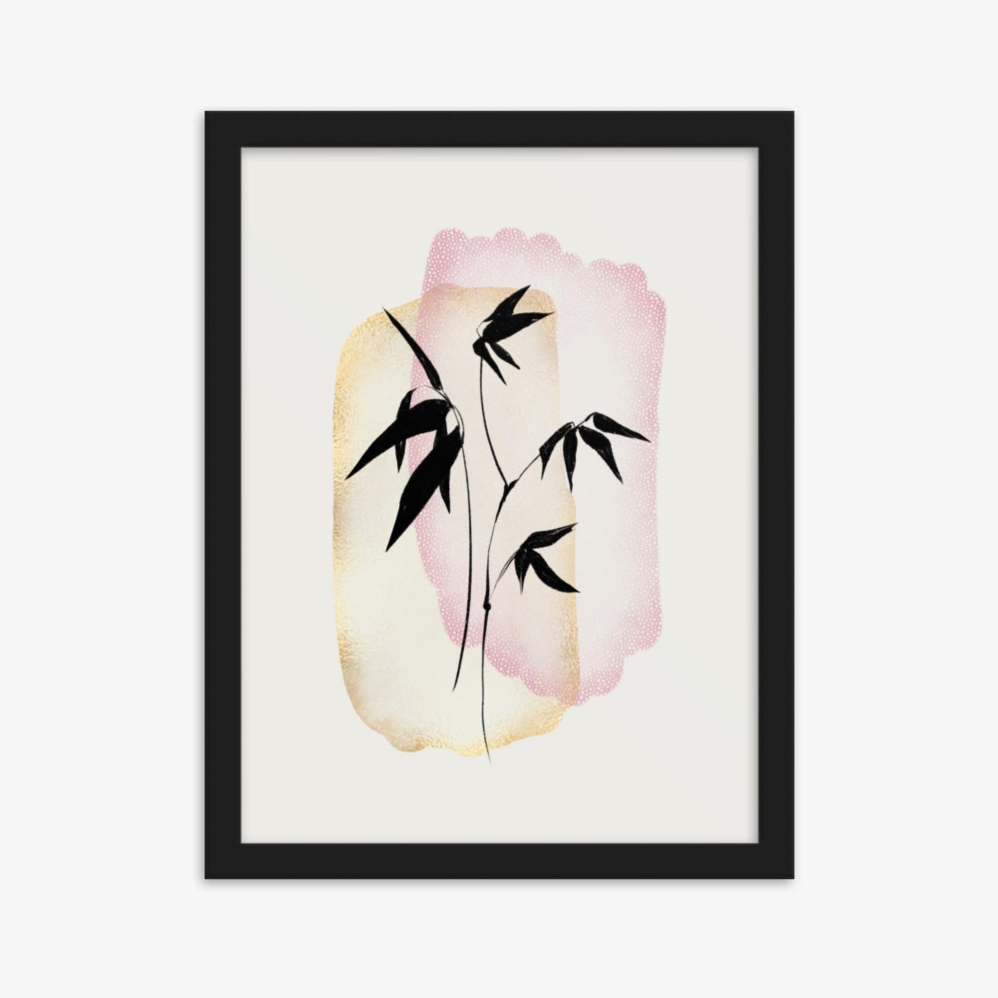 Modern illustration: Orange and Pink 30x40 cm Poster With Black Frame Frame