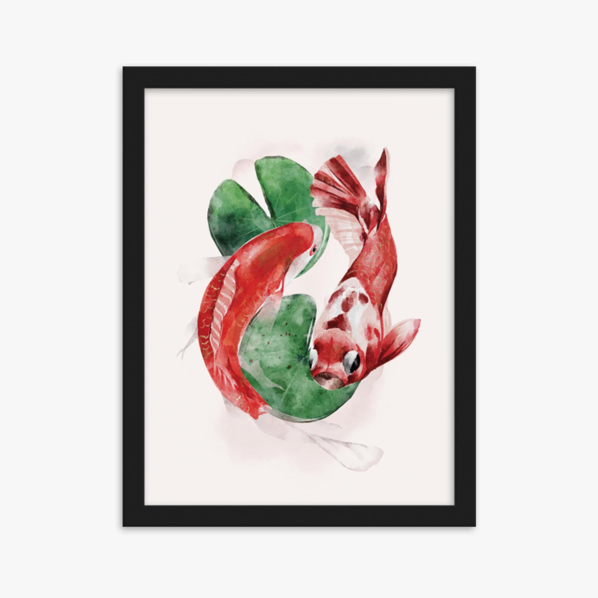 Modern illustration: Koi 30x40 cm Poster With Black Frame Frame