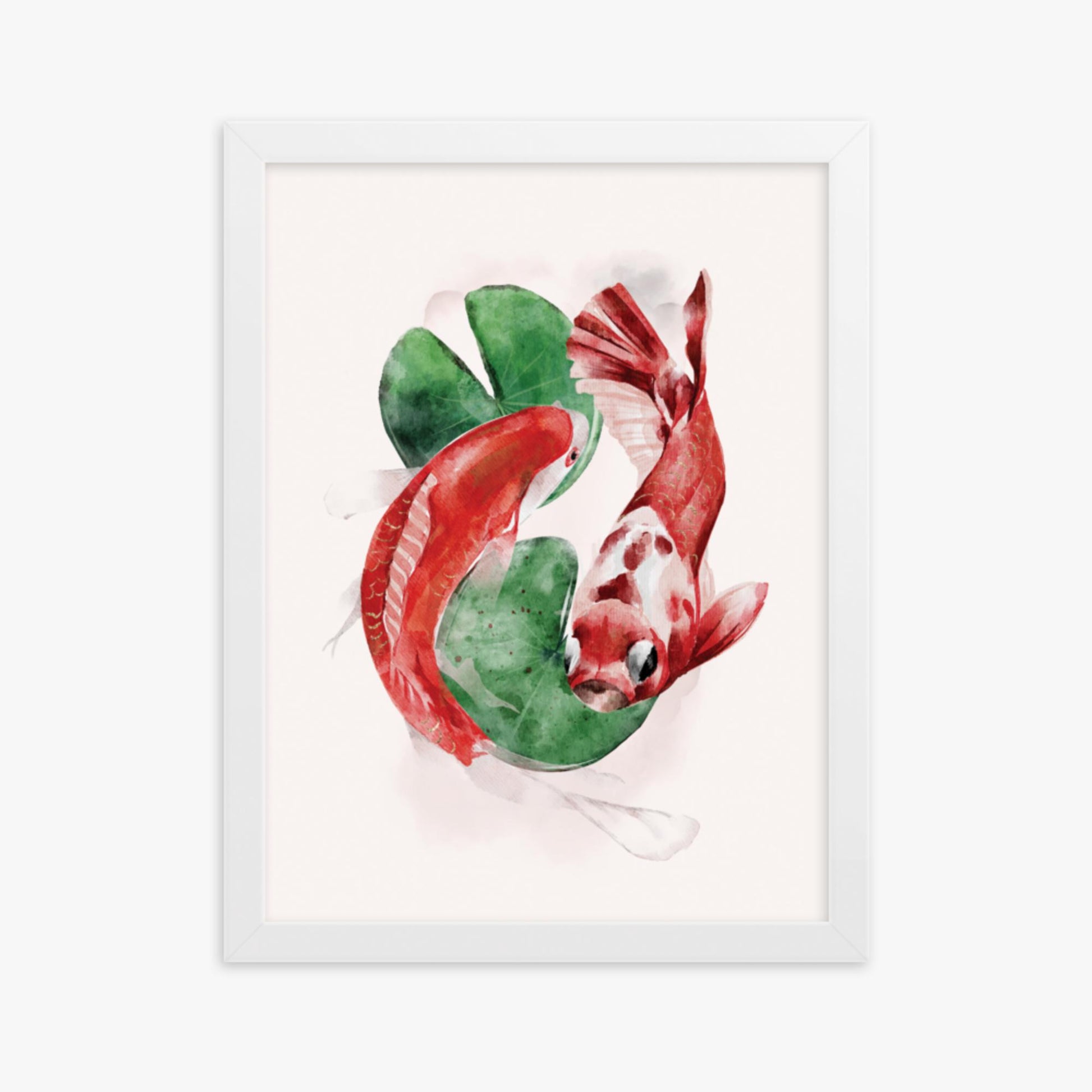 Modern illustration: Koi 30x40 cm Poster With White Frame Frame