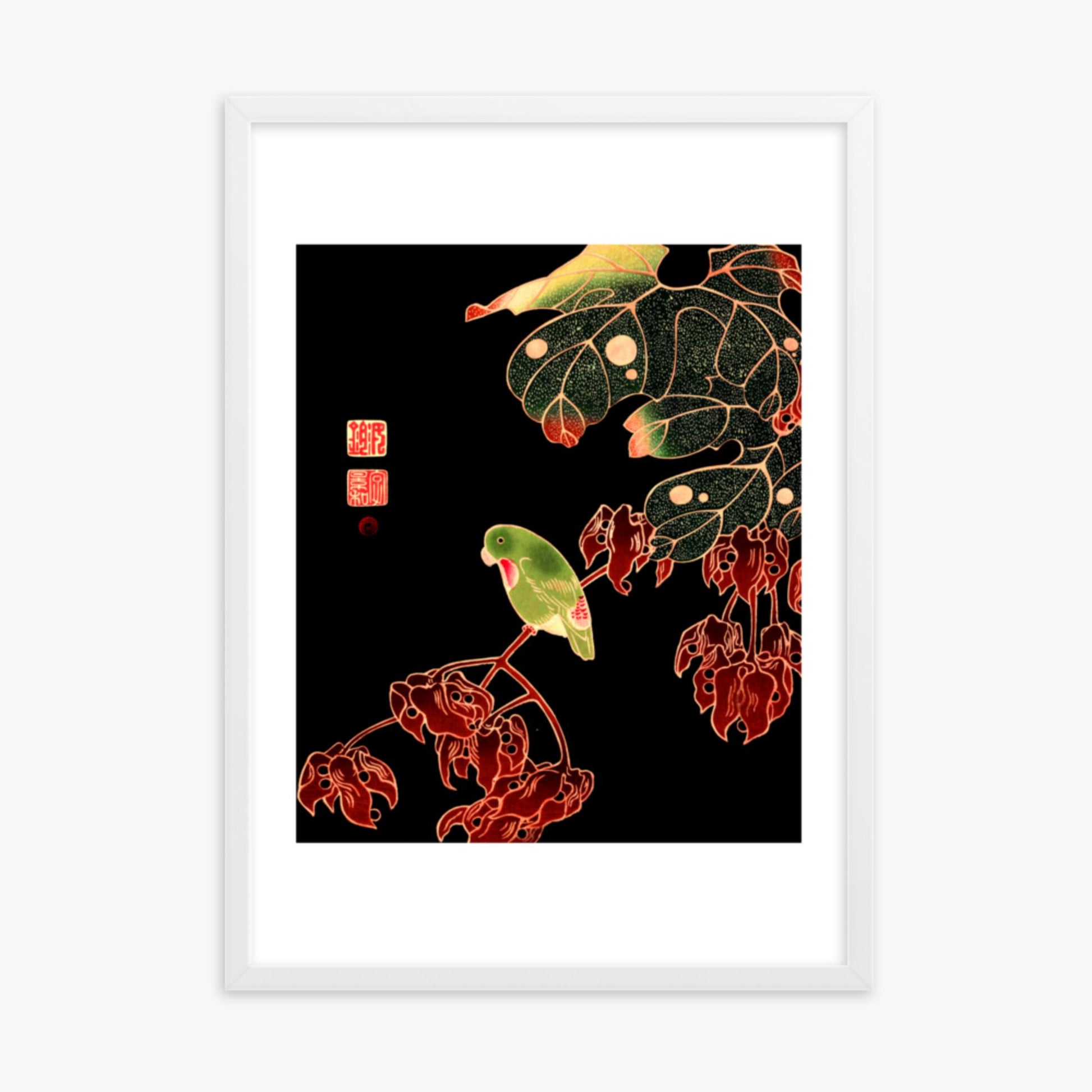 Ito Jakuchu - The Paroquet 50x70 cm Poster With White Frame