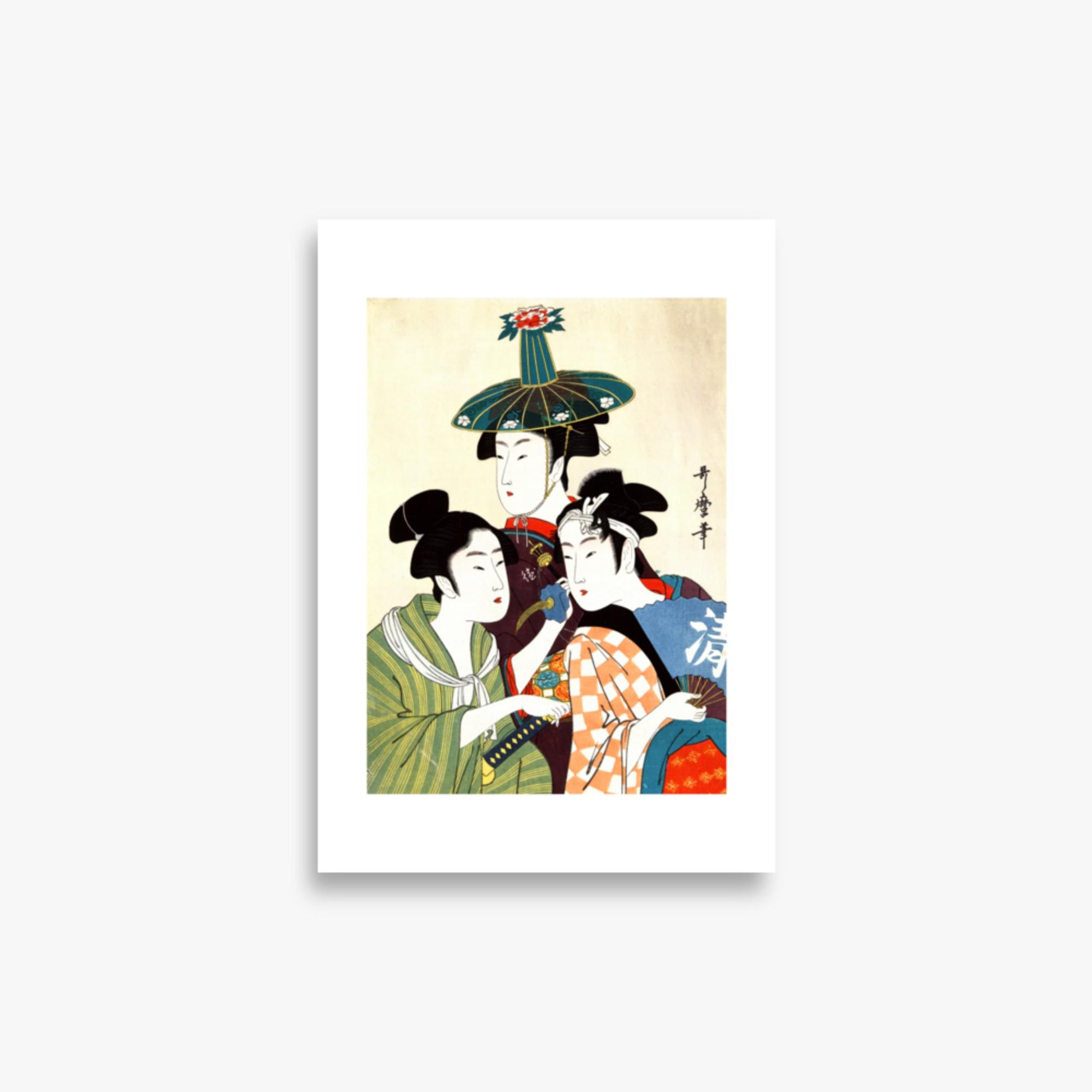 Utamaro Kitagawa - Three Young Men or Women  21x30 cm Poster