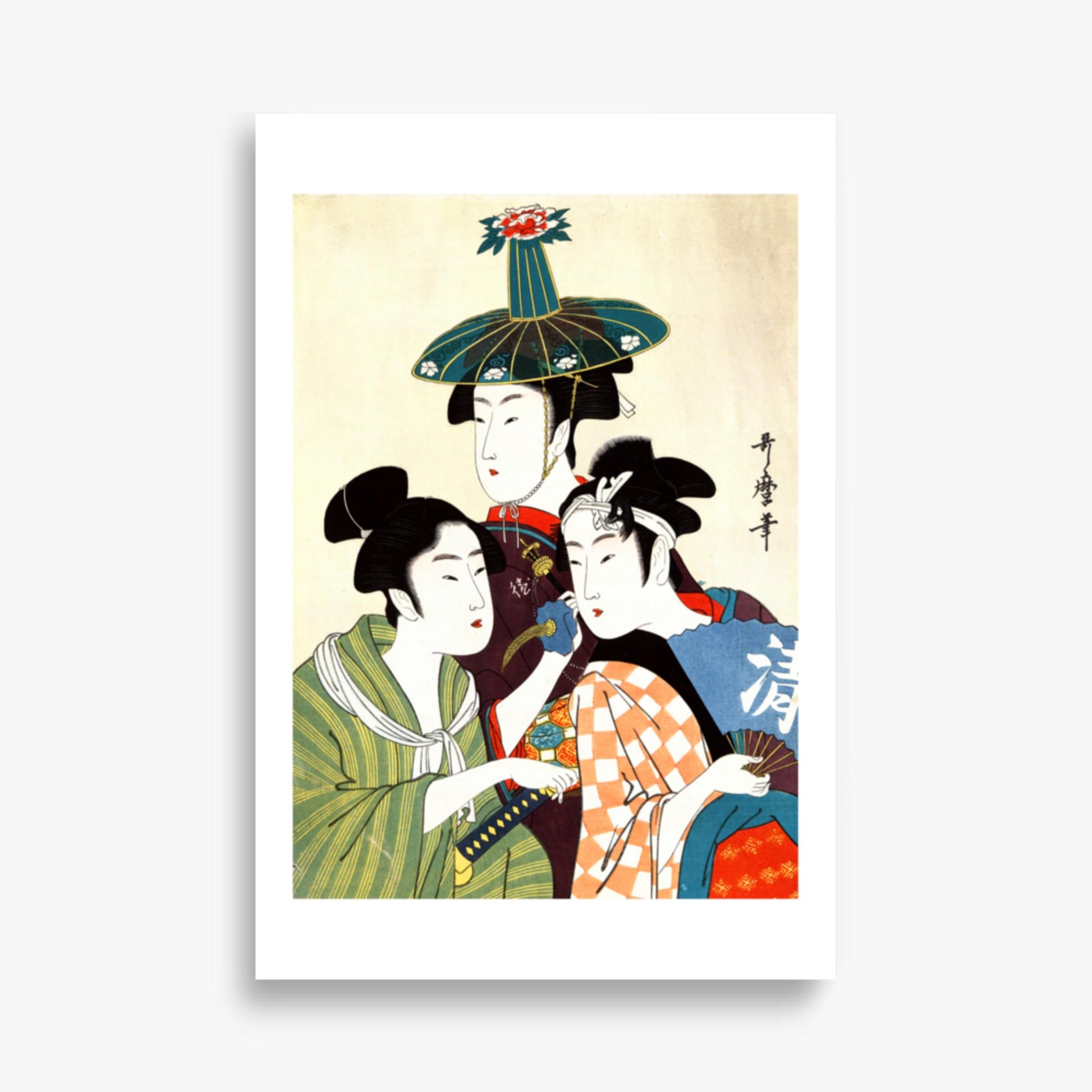 Utamaro Kitagawa - Three Young Men or Women  61x91 cm Poster