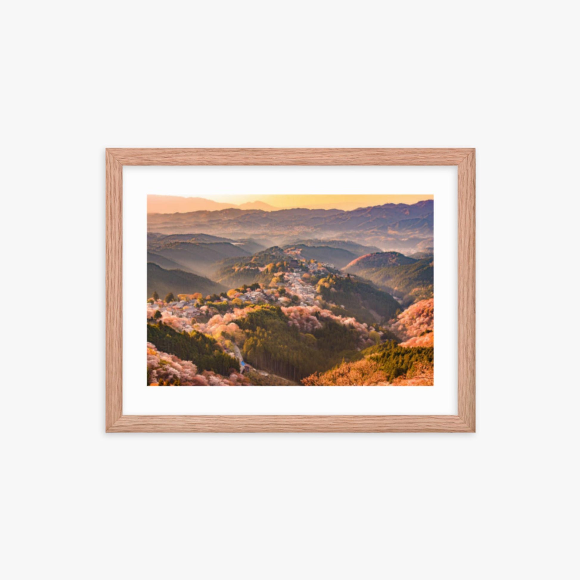 Yoshinoyama, Japan in Spring 12x16 in Poster With Oak Frame