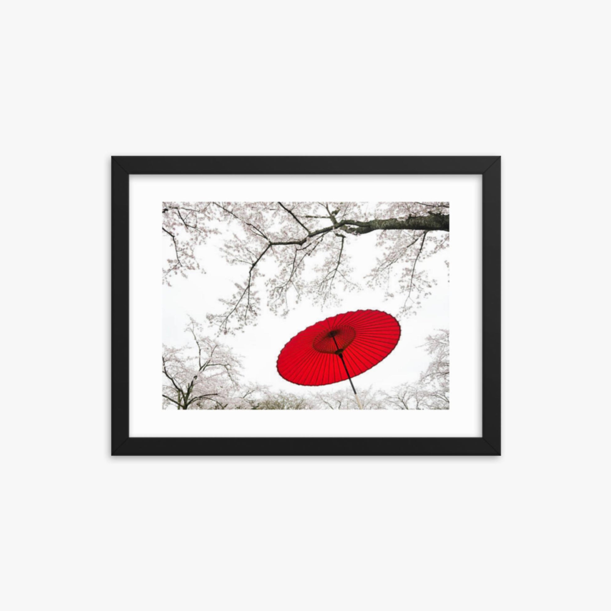 Japanese Umbrella 12x16 in Poster With Black Frame