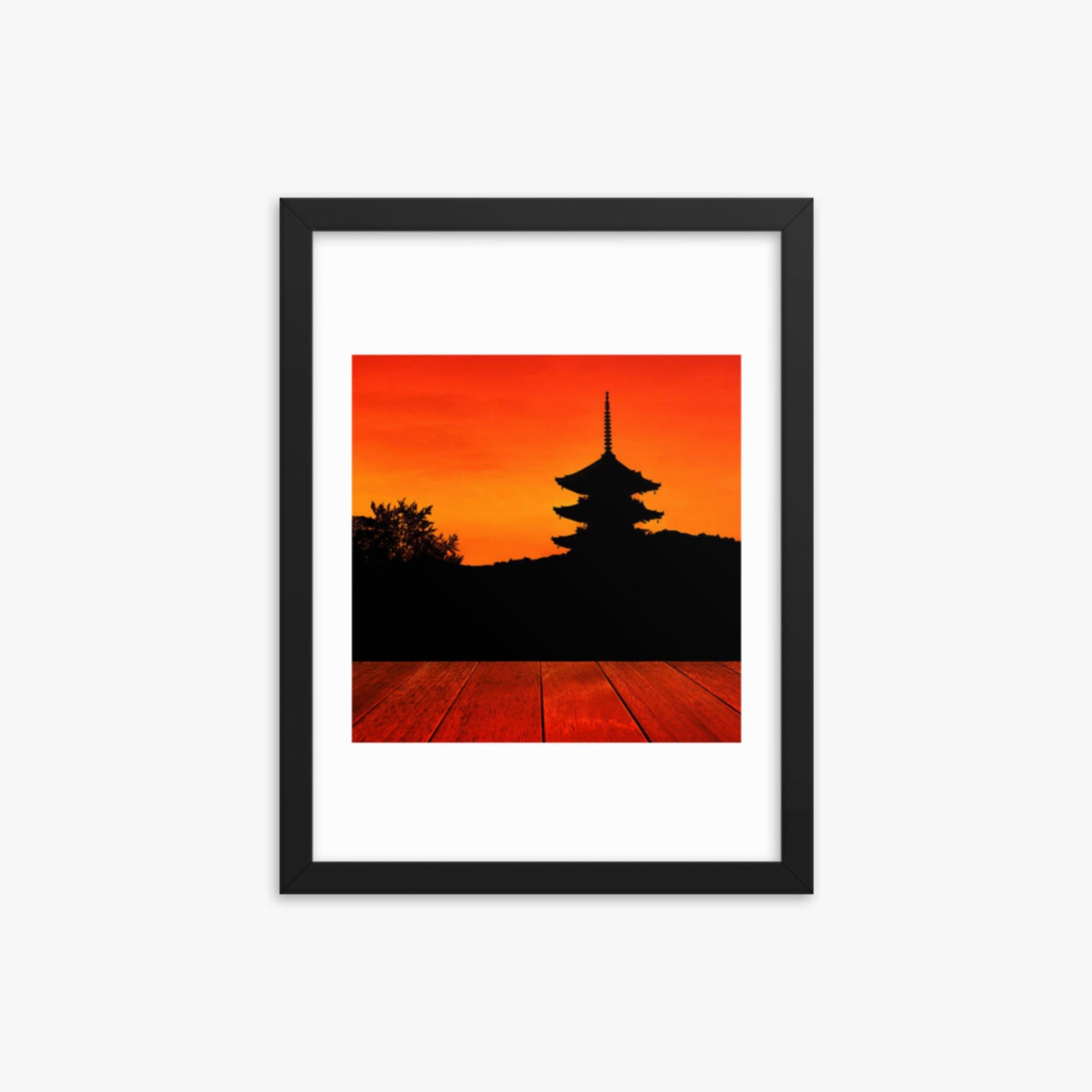 Sunset 12x16 in Poster With Black Frame