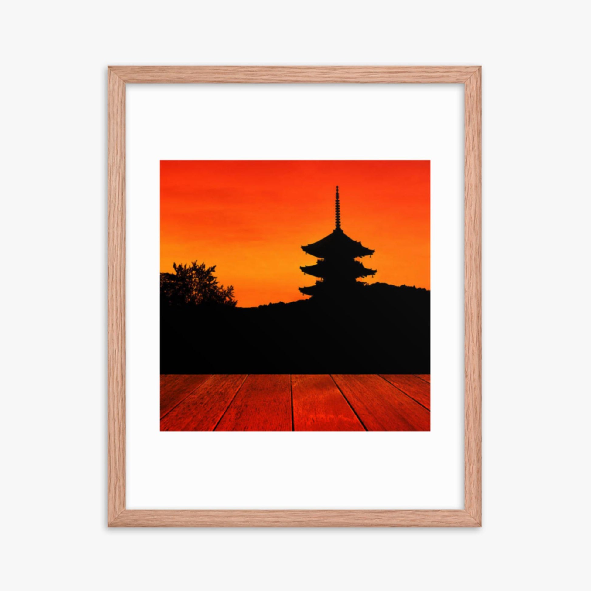 Sunset 16x20 in Poster With Oak Frame