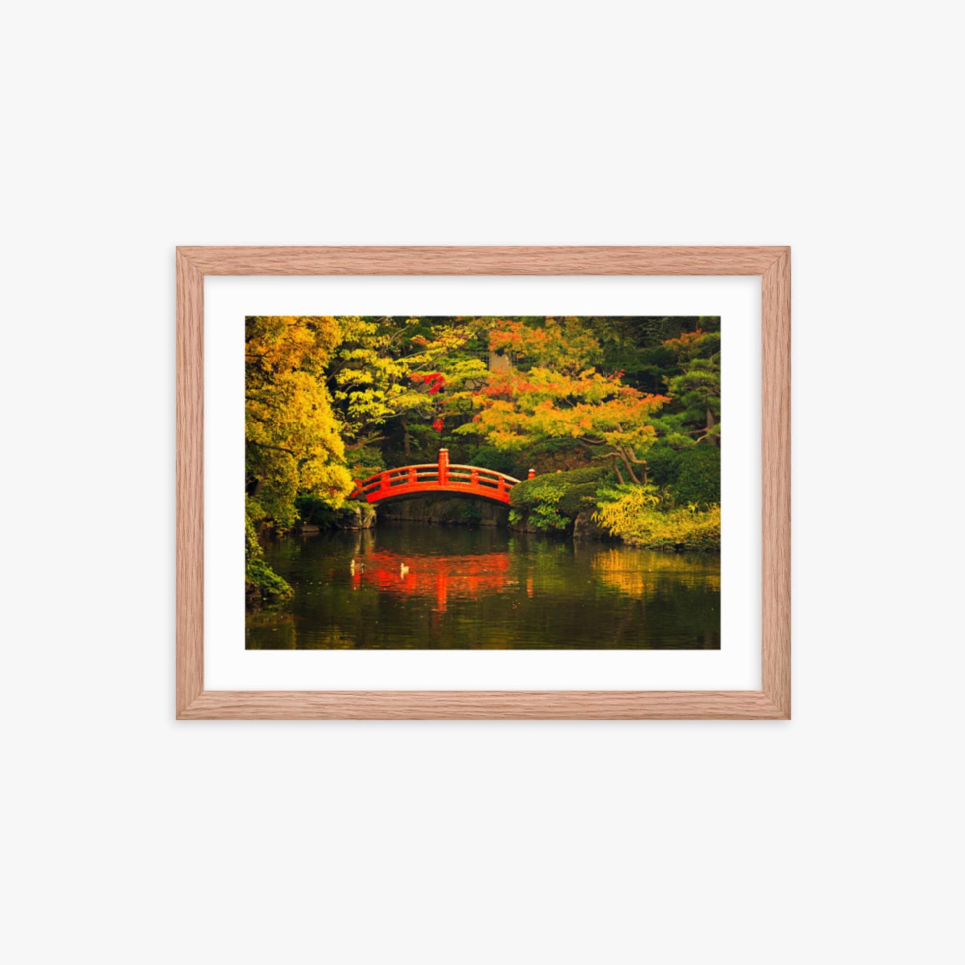 Public Park in Tokyo 12x16 in Poster With Oak Frame