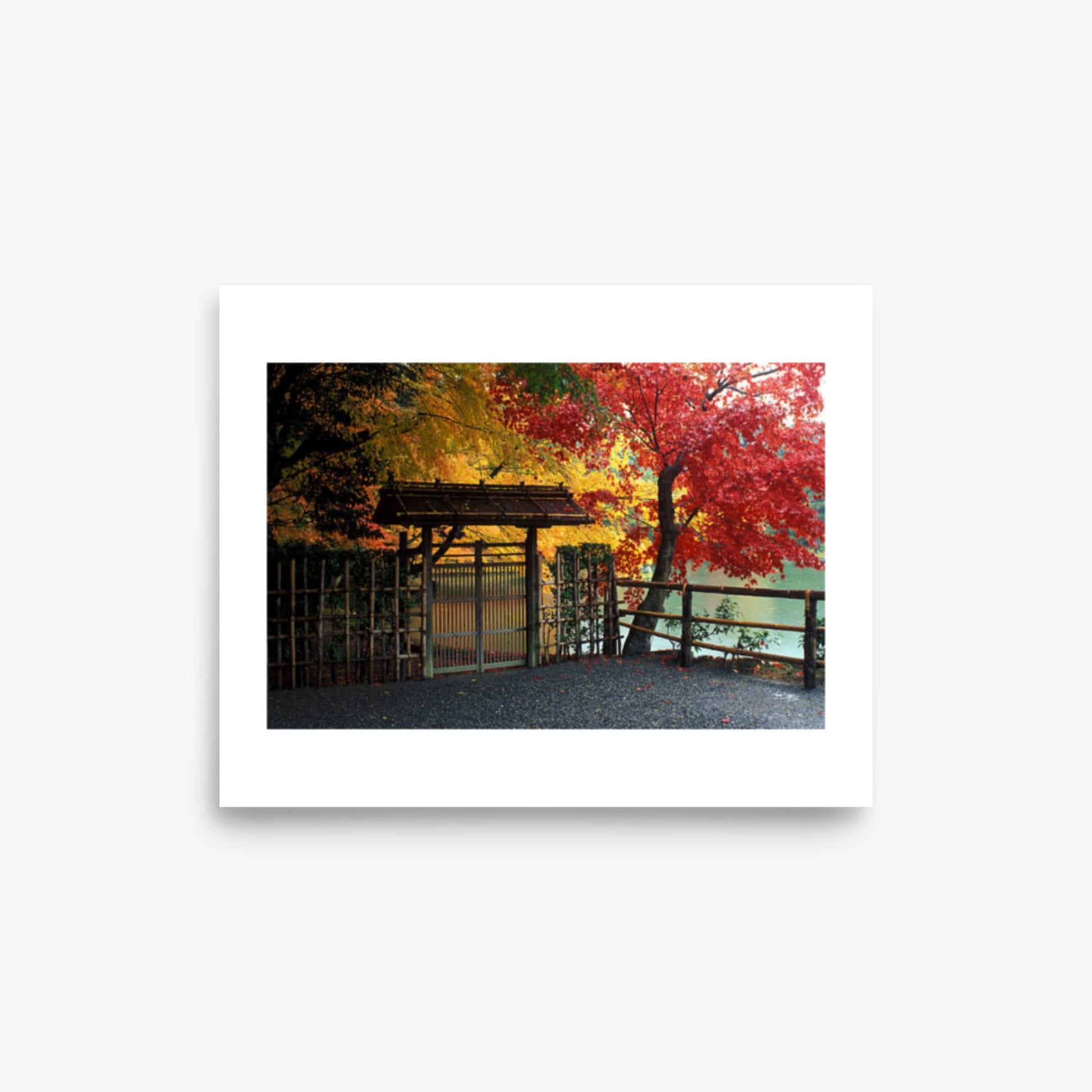 Entrace to Japanese Garden With Autumn Trees 8x10 in Poster