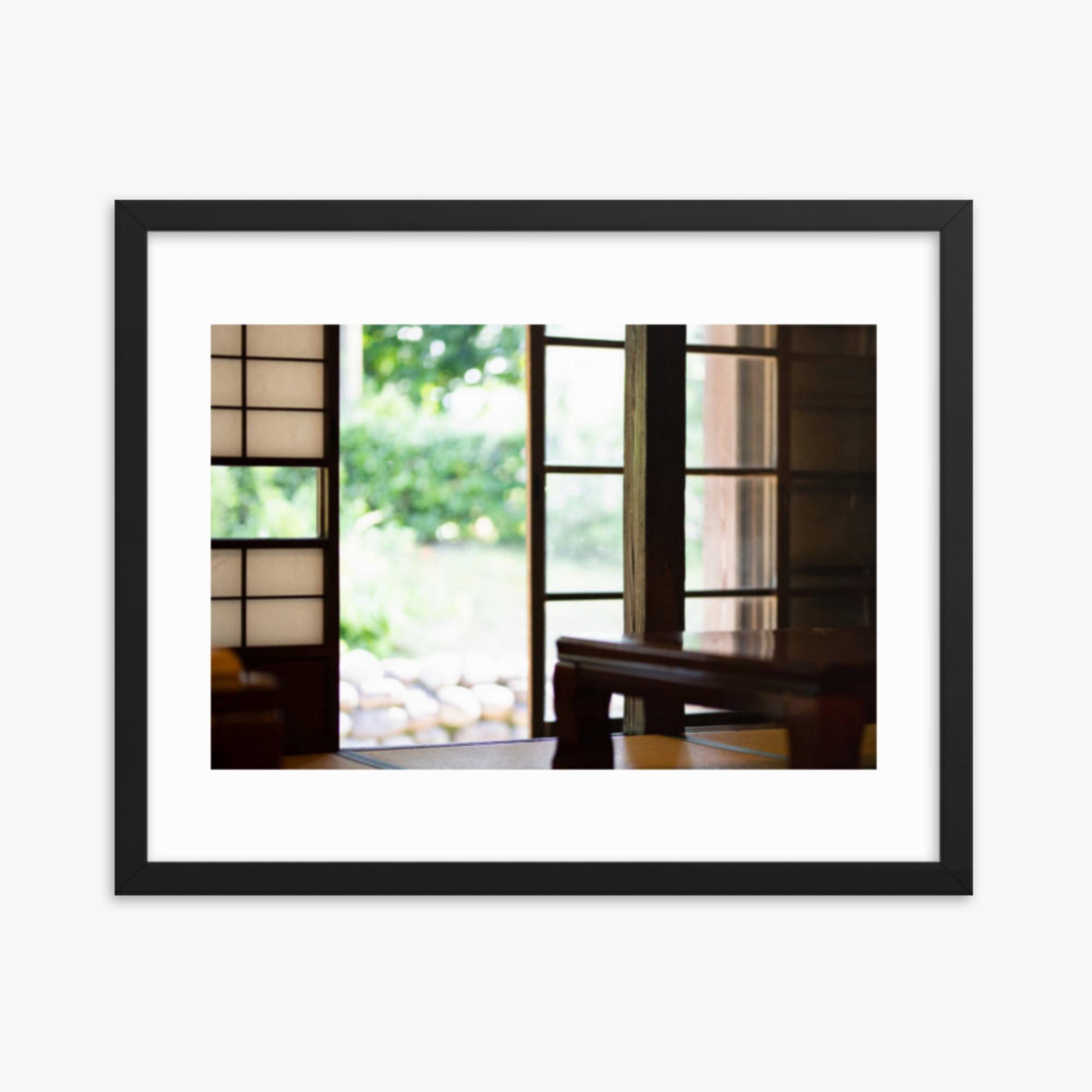 The edge and the garden seen from the Japanese room 16x20 in Poster With Black Frame