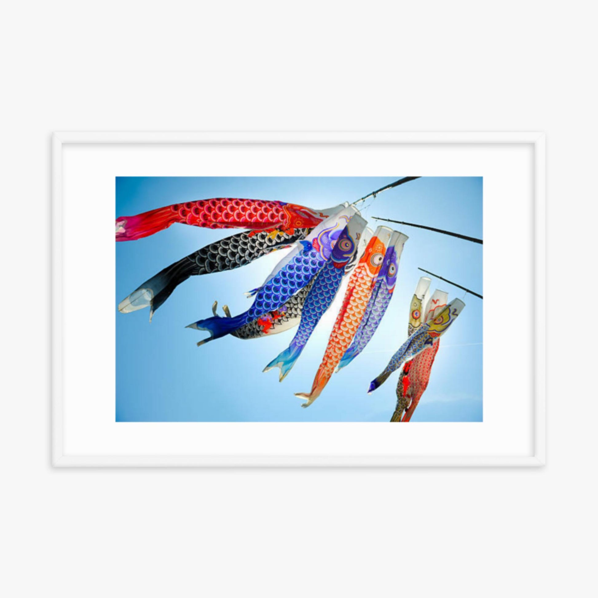 Koinobori 24x36 in Poster With White Frame