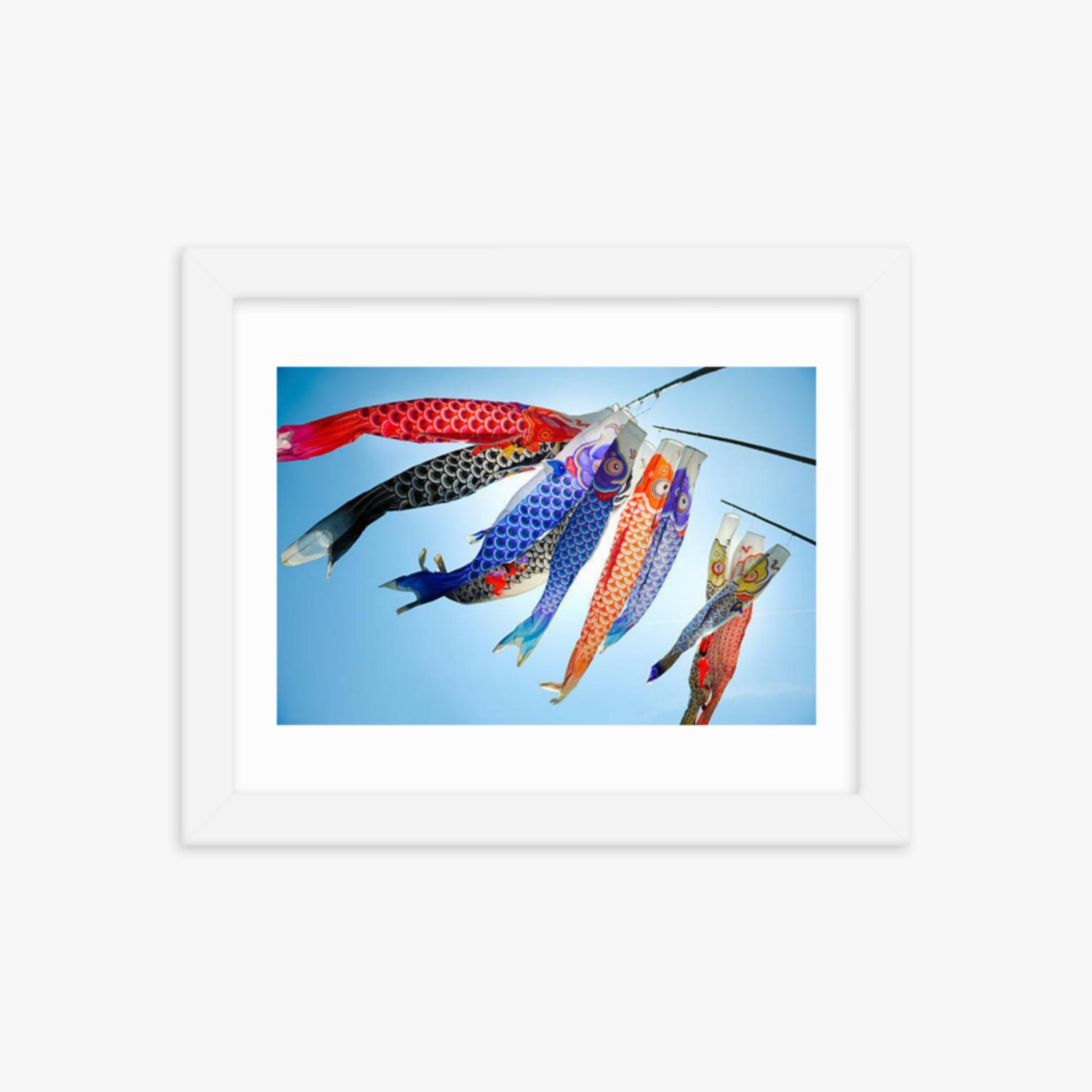 Koinobori 8x10 in Poster With White Frame