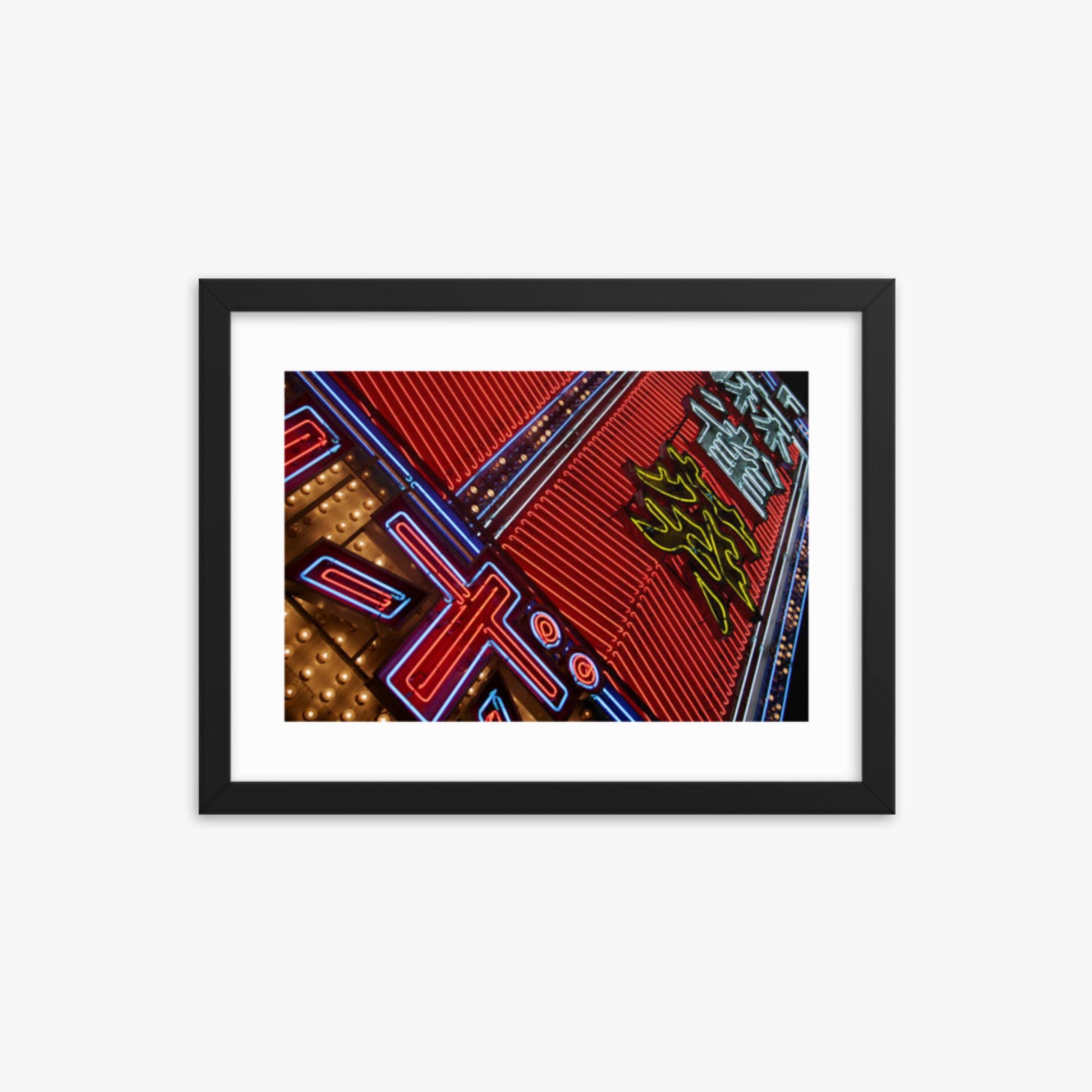 Japan Neon 12x16 in Poster With Black Frame