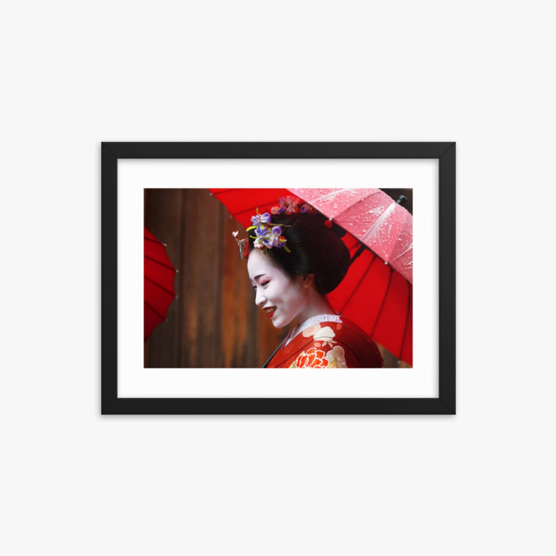 Maiko Girl 12x16 in Poster With Black Frame