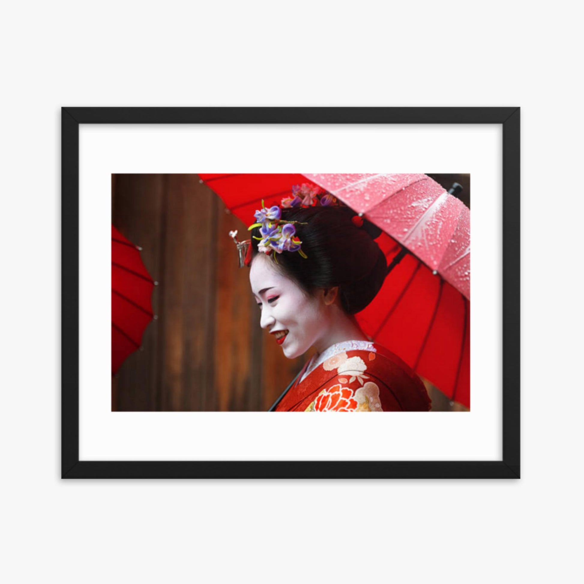 Maiko Girl 16x20 in Poster With Black Frame