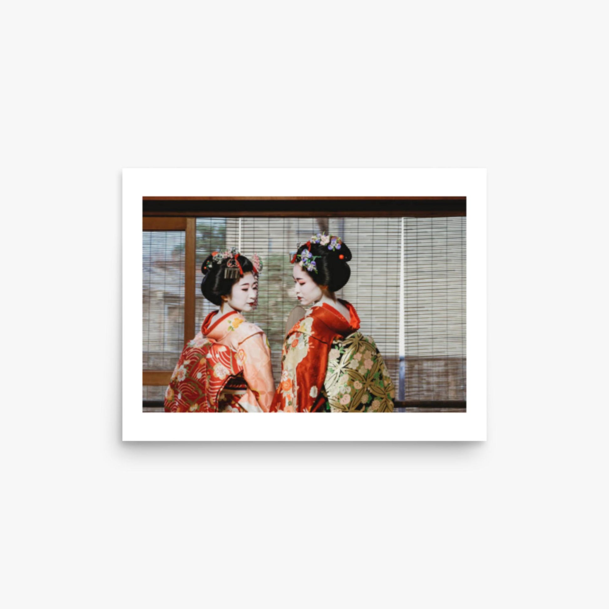 Maiko Women Together in Kyoto 12x16 in Poster