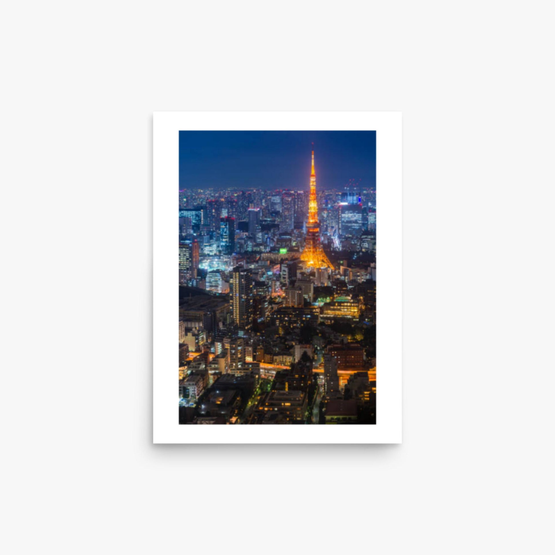 Tokyo Tower illuminated 12x16 in Poster