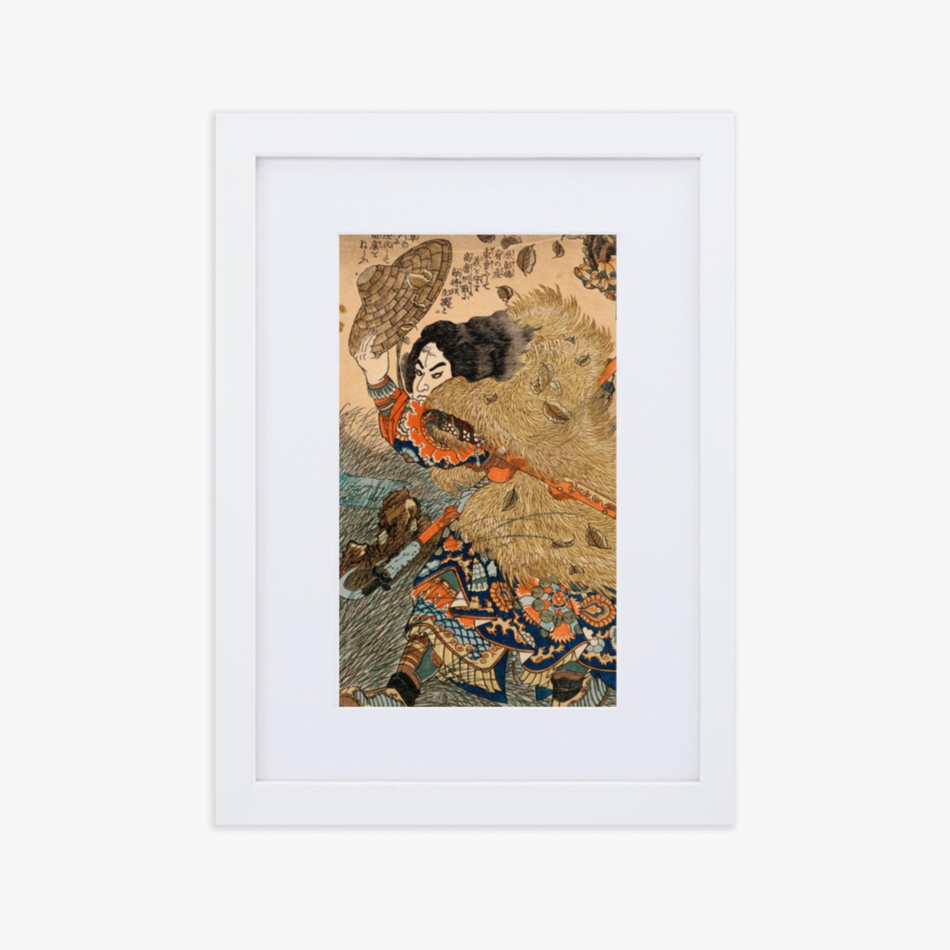 Utagawa Kuniyoshi - Kinhyoshi Yorin, Hero of the Suikoden 21x30 cm Poster With White Frame