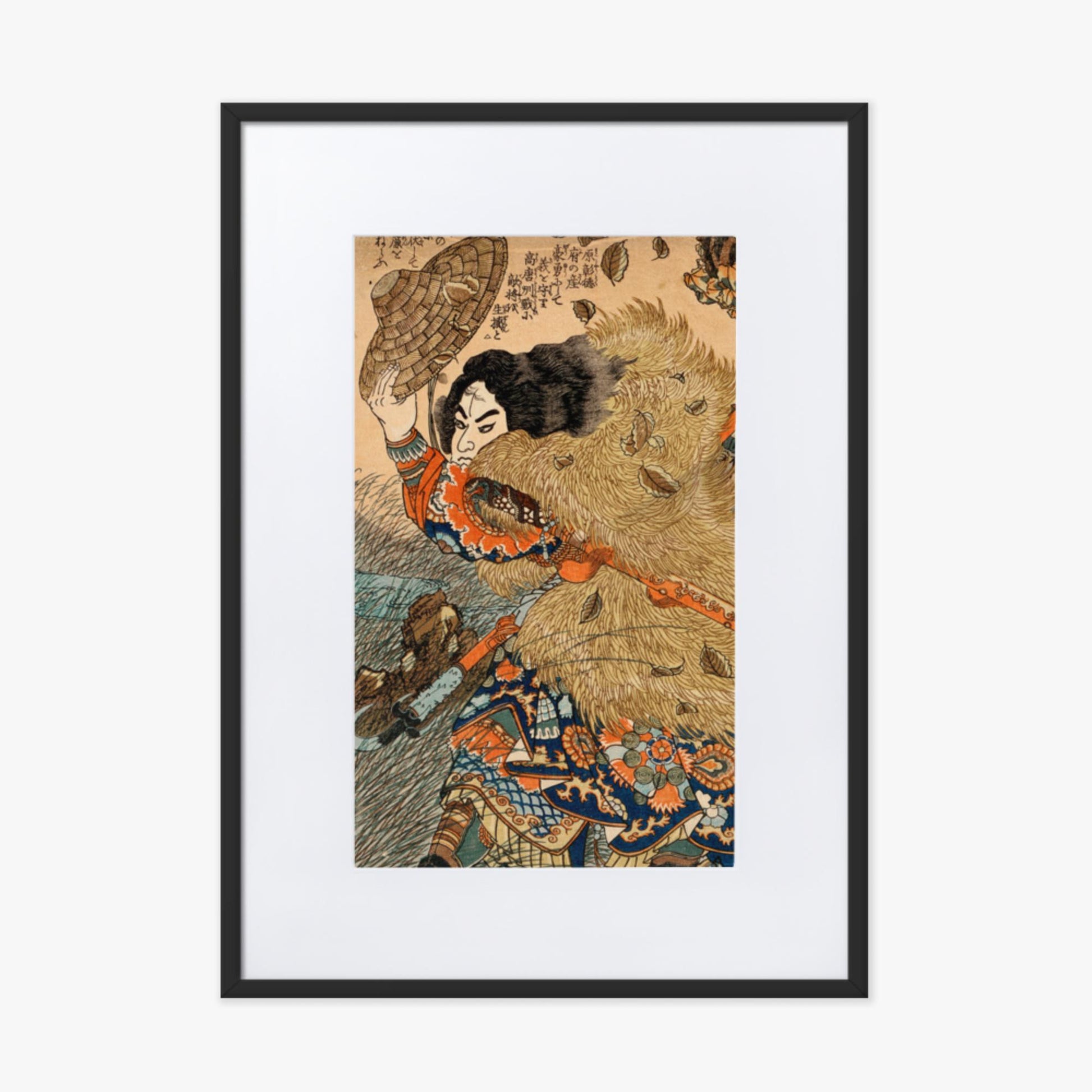 Utagawa Kuniyoshi - Kinhyoshi Yorin, Hero of the Suikoden 50x70 cm Poster With Black Frame